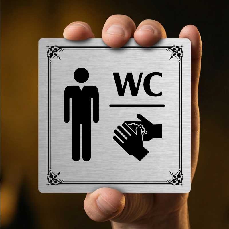 WC muži, 100x100mm, zlatá, Kansas